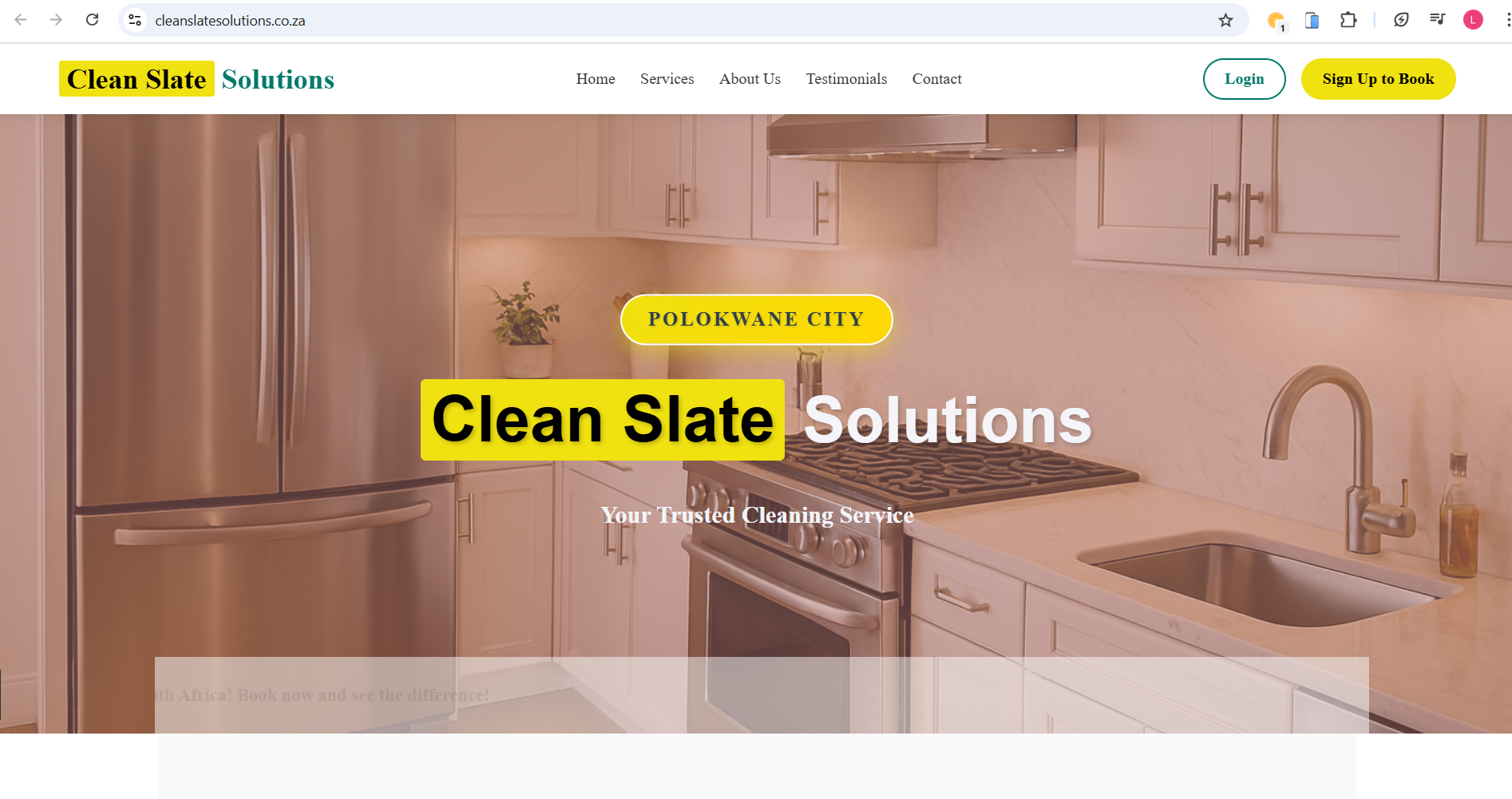 Clean Slate site screenshot